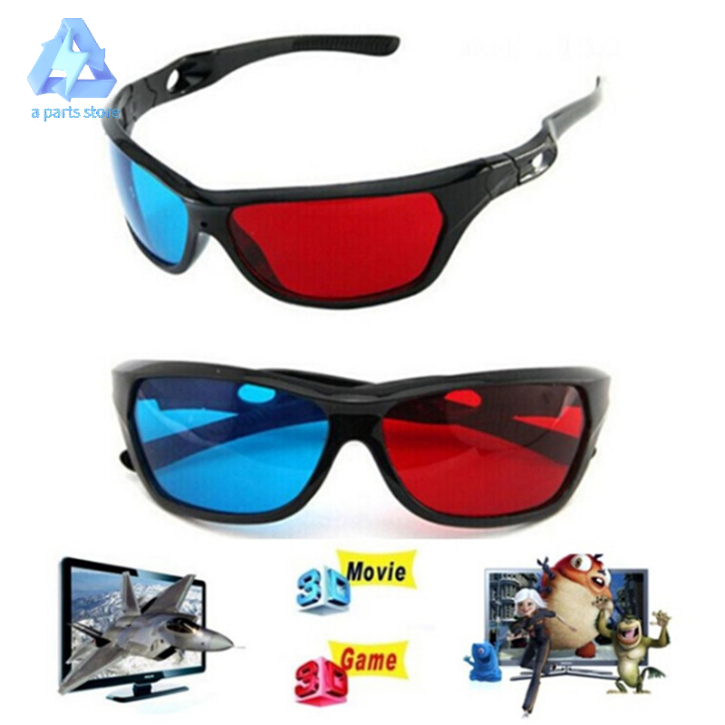 ⚙️【Lowest price】 3D kính đỏ xanh đen khung cho chiều anaglyph TV Movie DVD trò chơi