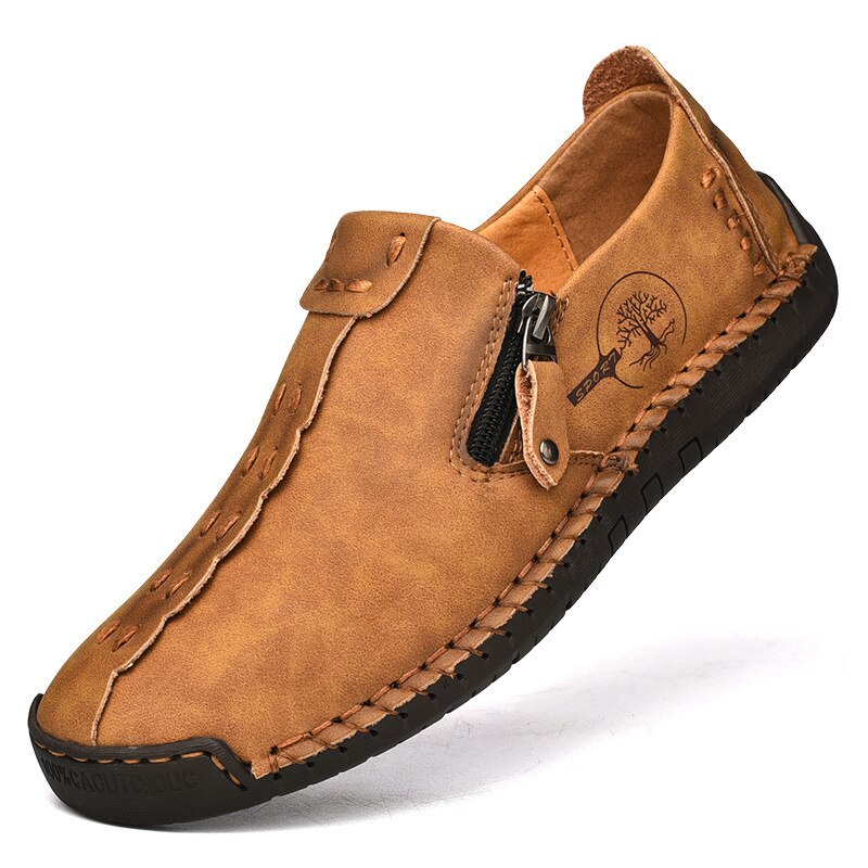 Handmade Leather Men Shoes Casual Slip On Loafers Breathable Leather Shoes Men Flats Hot Sale Moccasins Tooling Shoes Men Shoes