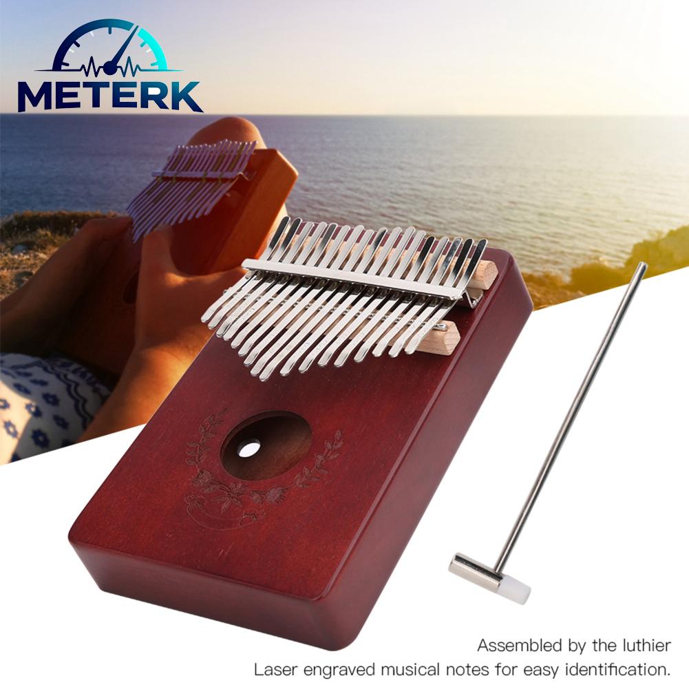 Meterk Fesjoy Handmade Mahogany 17 Key Kalimba เปียโนนิ้วหัวแม่มือพร้อมบันทึกย่อเพื่อการเรียนรู้ที่ง่าย (สีน้ำเงิน) ราคา 748 บาท*ส่งฟรี
