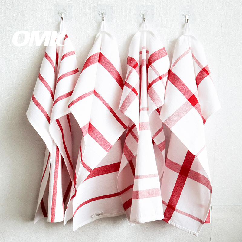 OMK 60*50cm Cotton placemat & coasters Plaid Series placemat dining table set Rectangular Napkin Cloth ราคา 90 บาท*ส่งฟรี