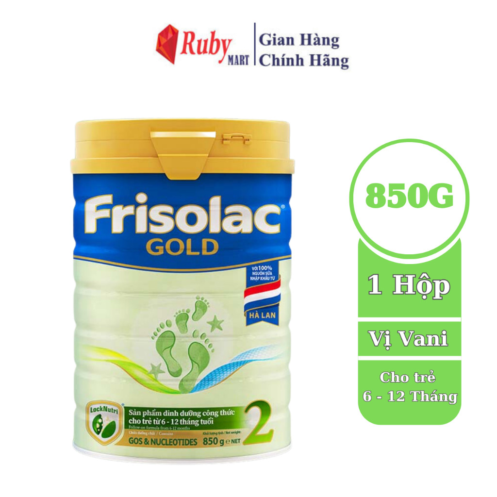 Sữa Bột Frisolac Gold 2 lon thiếc 850G-cho trẻ từ 6-12 tháng tuổi