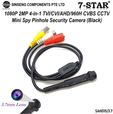 1080P 2MP 4-in-1 TVI/CVI/AHD/960H CVBS CCTV Mini Spy Pinhole Security Camera (Black)