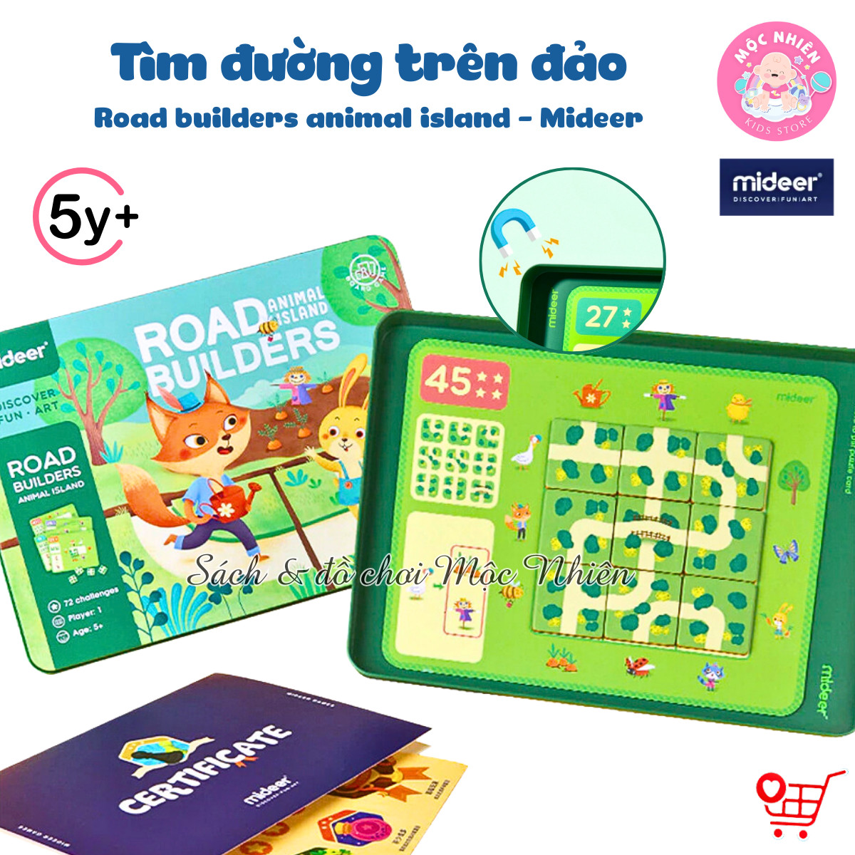Đồ chơi ghép hình tìm đường trên đảo - Road Builders Animal Island - Mideer MD2076