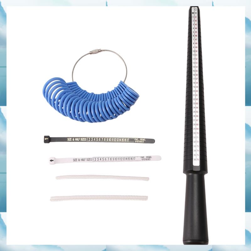 (DVPC) Ring Size Measuring Tool Set, Ring Mandrel Ring Sizer Gauge, Stick and Ring Gauge for Finger Jewelry Making