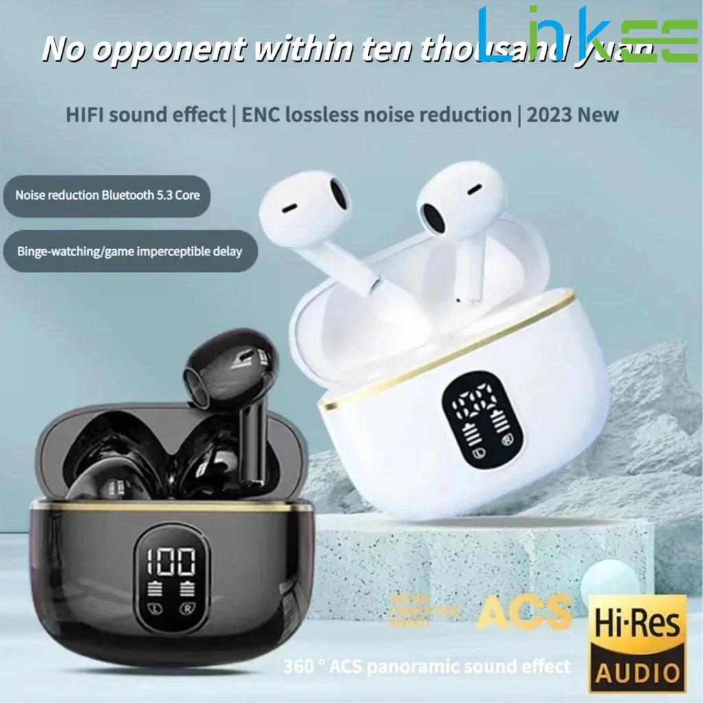 Linkee Bluetooth 5.3 TWS Wireless Headphones with LED Display Stereo Headset Touch Control Earbuds Noise Reduction ราคา 144 บาท*ส่งฟรี