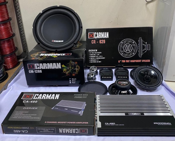 PAKET AUDIO CARMAN UNTUK MOBIL SUARA MANTAP BASSNYA BAGUS Harga  1,555,000 Ringgit*Penghantaran Percuma