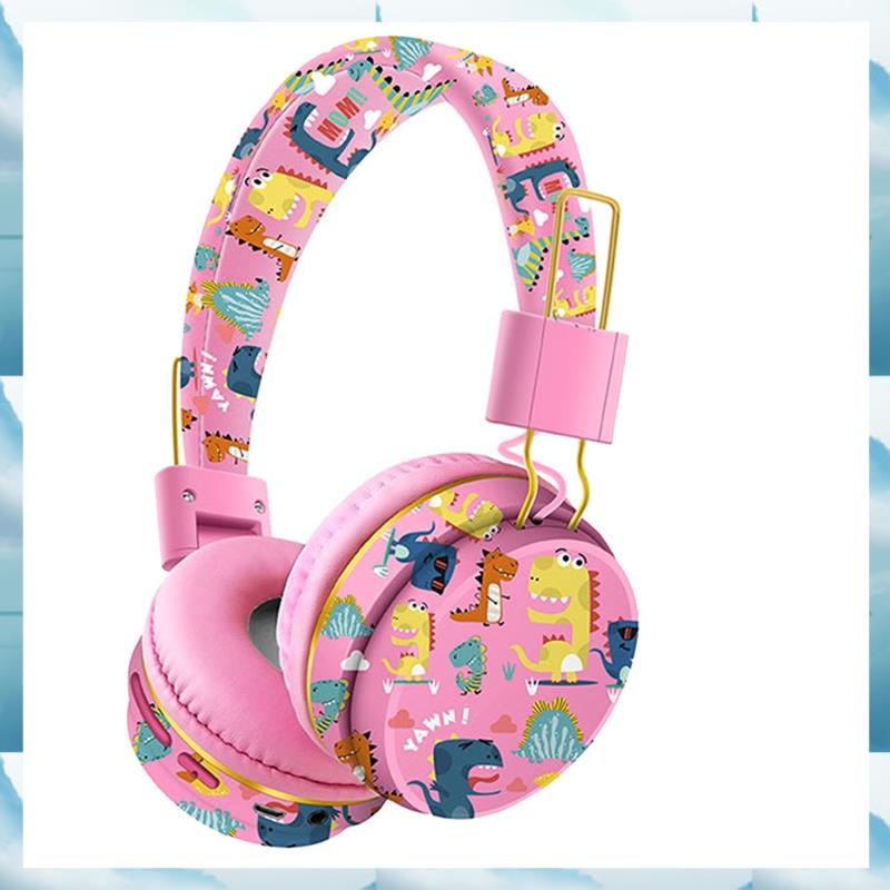 (EMGD) Wireless Bluetooth Headset with Microphone Dinosaur Animal Stereo Music Earphone TF Card Headphones for Kids