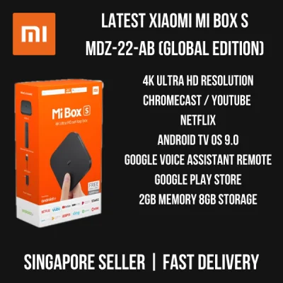 Xiaomi Mi Box S MDZ-22-AB (International) - 4K HDR Android TV 8.1 with Google Assistant Remote / Chromecast / Netflix