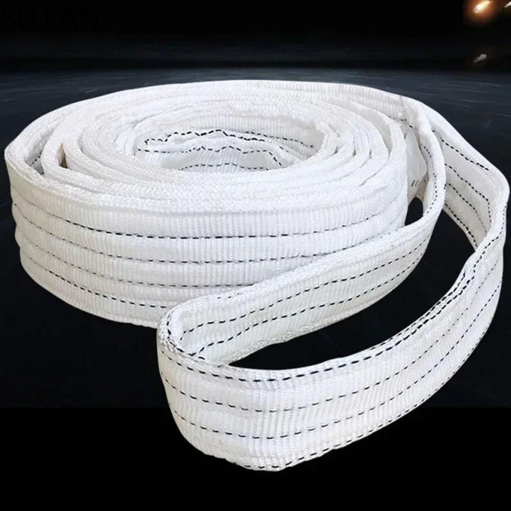 SUTAN Chống mài mòn Đai nâng công nghiệp Trắng 1tx 1/3m 2tx 1/3m Dây kéo Bộ phận xử lý Phẳng Dây kéo xe moóc Cần cẩu nâng hàng