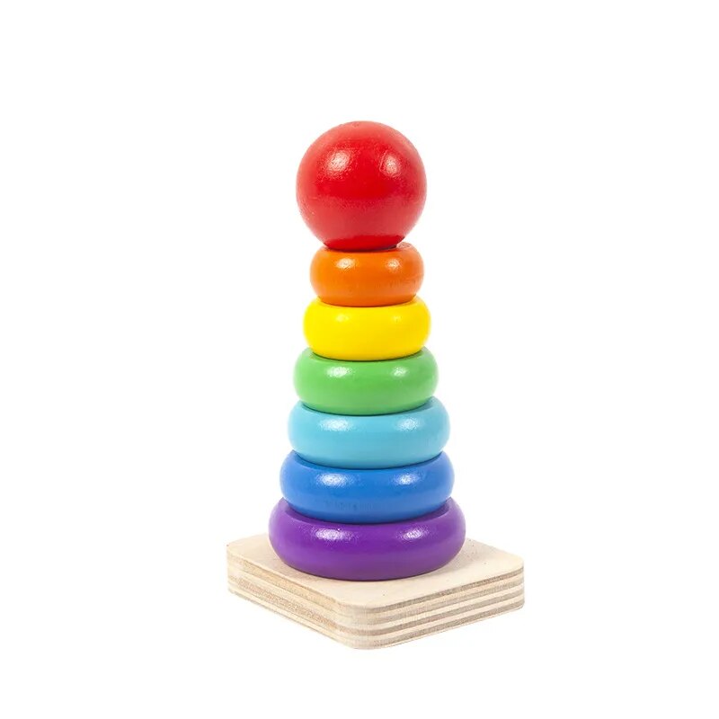 Rainbow Stacking Ring Tower Stacking Folding Cup Stapelring Blocks Wood