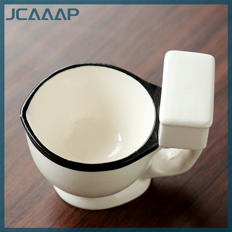 JCAAAP Cốc sứ nhà vệ sinh cốc cà phê trà sữa kem cốc nước quà tặng giáng sinh