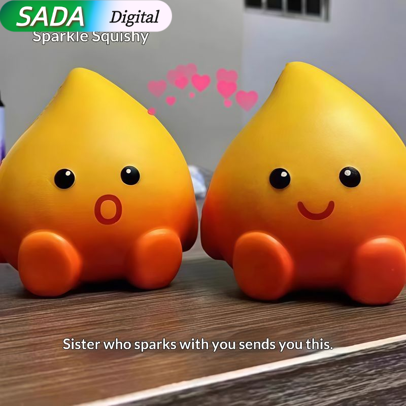 SADA Cute Fire Spirit Squishy Toy Soft PU Stress Relief Slow Rebound Fun for Relaxation and Mood Boosting ราคา 25 บาท*ส่งฟรี