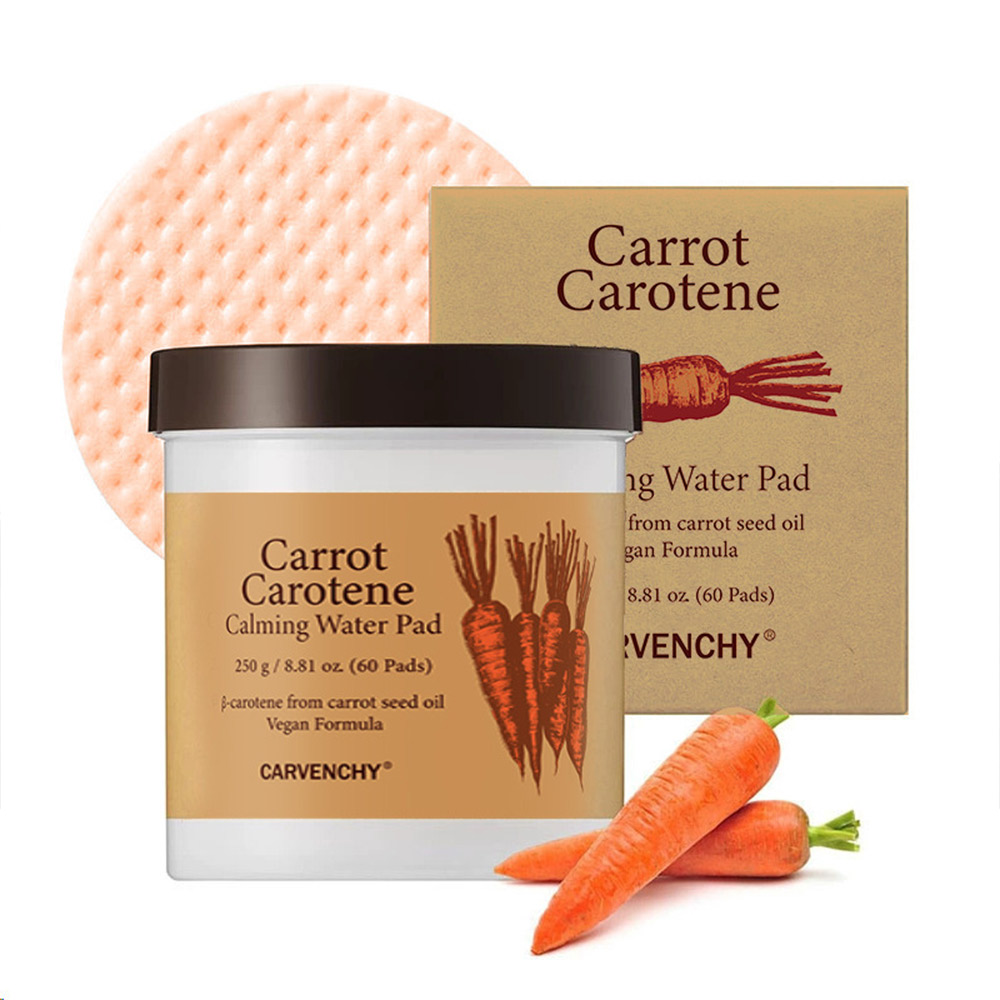 Carvenchy Vegan Carrot Carotene Calming Toner Water Pad 60pads