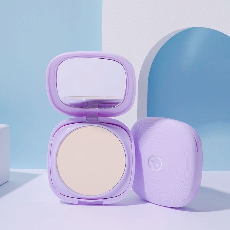 🪻Phấn Phủ LCHEAR Tím Kèm Gương Và Mút, Kiểm Soát Dầu, Che Phủ Tốt Da Mịn Màng Hàn Quốc Cao Cấp🪻