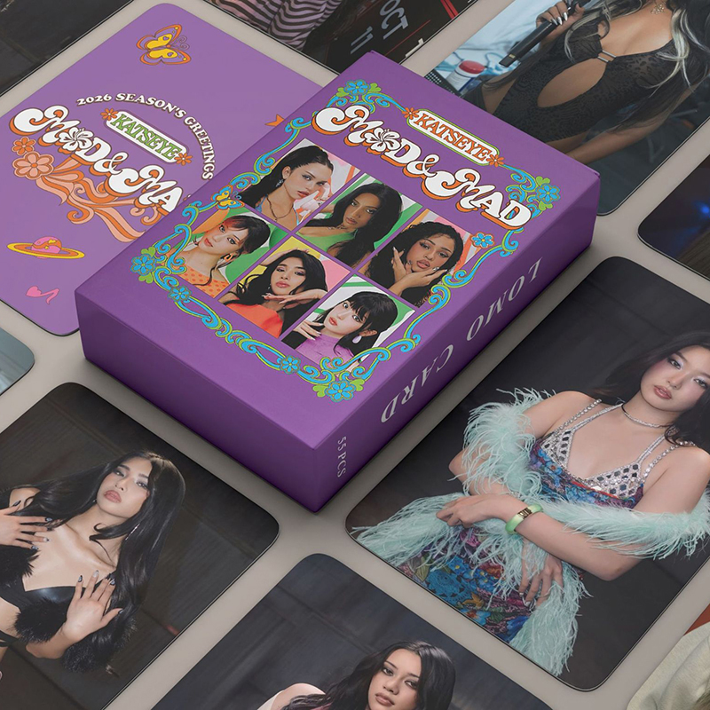 55 Cái / hộp KATSEYE Photocards Thẻ Holographic KPOP 2026 SEASONS GREETINGS Album LOMO Card