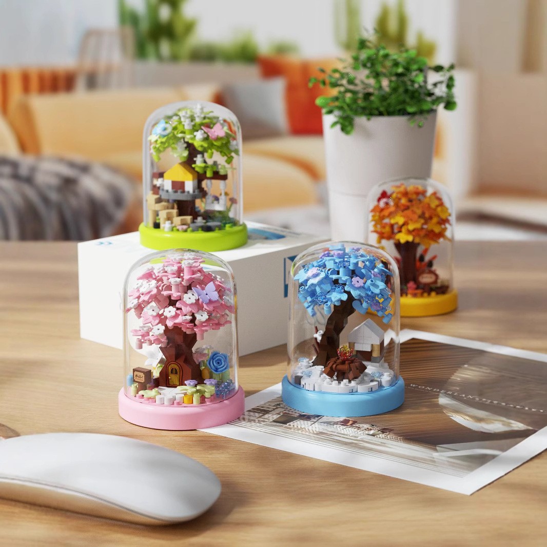 Tương thích Lego Sakura Tree House Bó Hoa Khối Xây Dựng Vĩnh Cửu Với Tấm Chống Bụi Đồ Chơi Lắp Ráp Trẻ Em Quà Tặng Ngày Arbor Có Sẵn