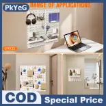 PkYeG Tường Kệ Pegboard hiển thị DIY Pegboard Kit lỗ Hội Đồng Quản Trị cho tấm tường trang trí nội thất treo kệ trang trí