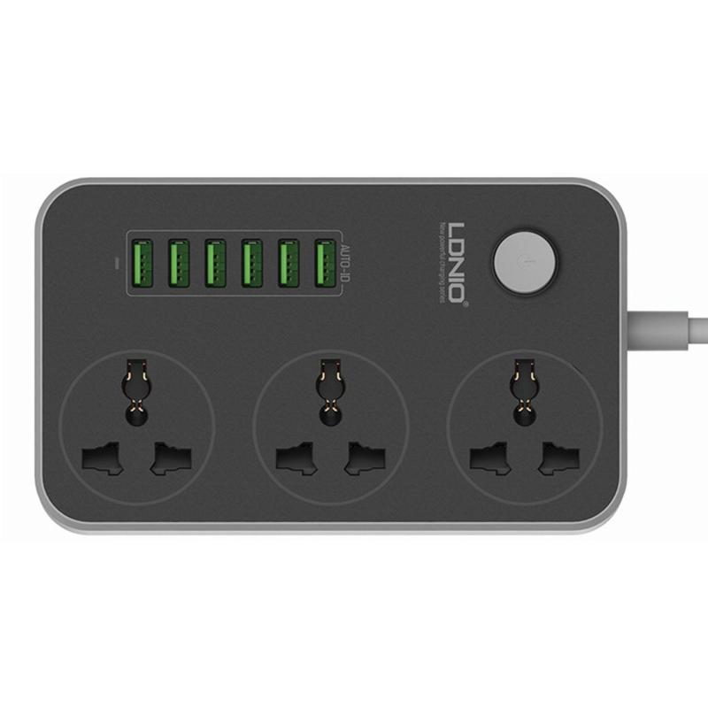 【SG Seller】Ldnio SC3604 Universal Input Plug Power Socket Extension Strip with 6 USB Port Charging hub