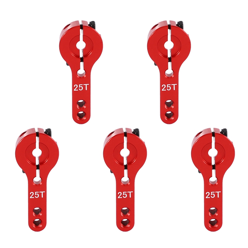 (AMET) 5X 25T 35mm Teeth Tooth Steering Half Servo Arm Horn for 1/8 1/10 RC Car Boat for Redcat Axial