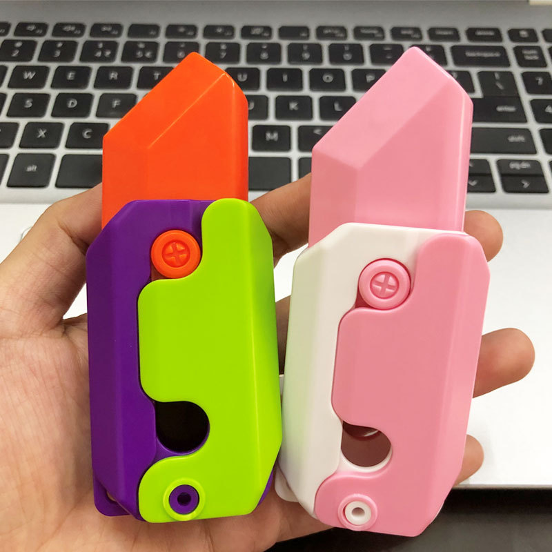 3D cà rốt trọng lực dao đồ chơi giải tỏa căng thẳng trẻ em giải nén thẻ đẩy đồ chơi nhỏ 3D in Nhựa cà rốt dao dropshipping