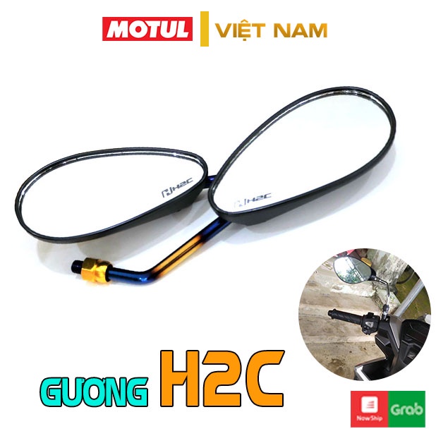 Gương chiếu hậu xe máy thời trang mini mẫu CRG H2C gắn chân kính cho AB, SH