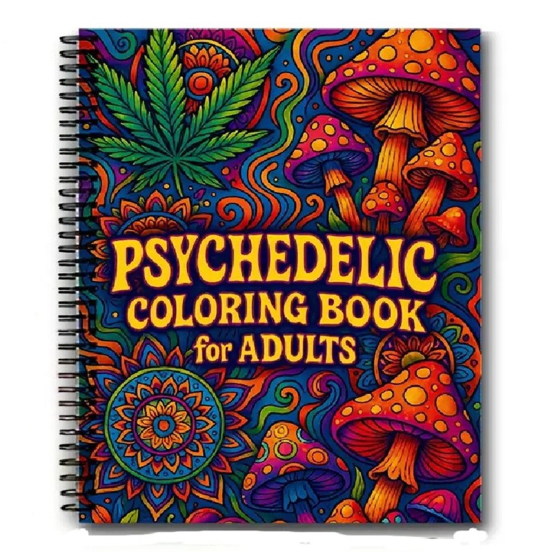 【msaiqwsa】Trippy for Adult Coloring Book:Psychedelic Mushroom Magic World Optical Illusion Coloring Pages for Audience