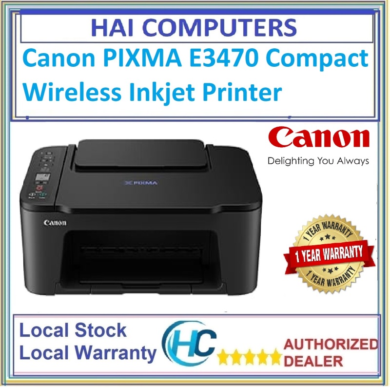 Canon PIXMA E3470 Compact Wireless Inkjet Printer Singapore