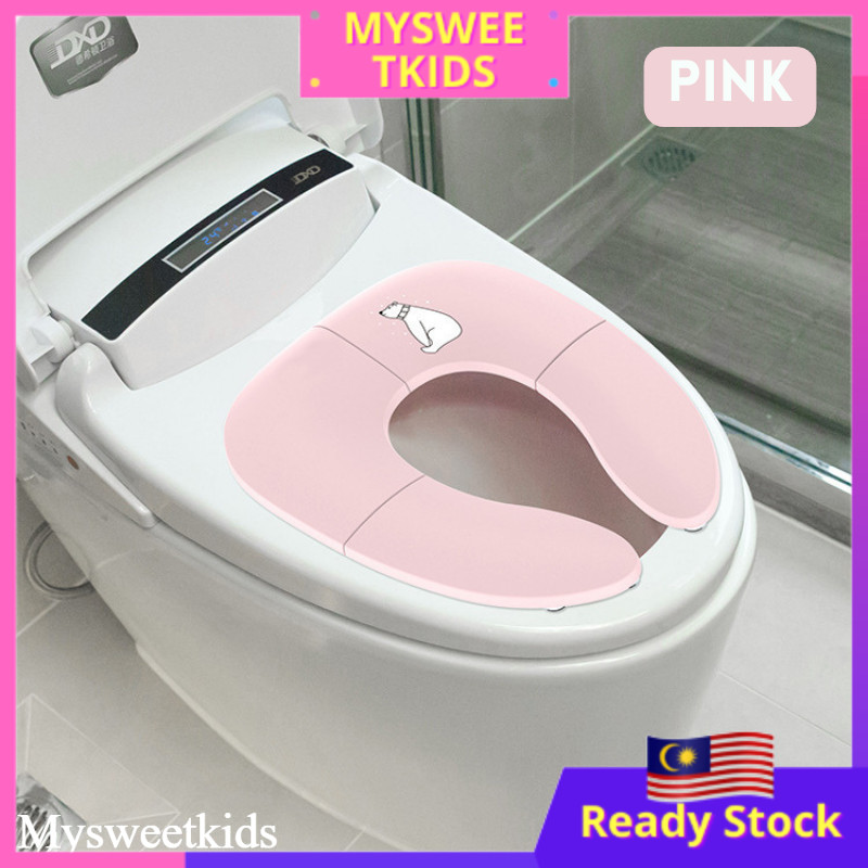 Kids Potty Training Toilet Seat Cover Foldable Washable Potty Seat Cover Universal Potable Potty Seat Cover Lipat Tandas