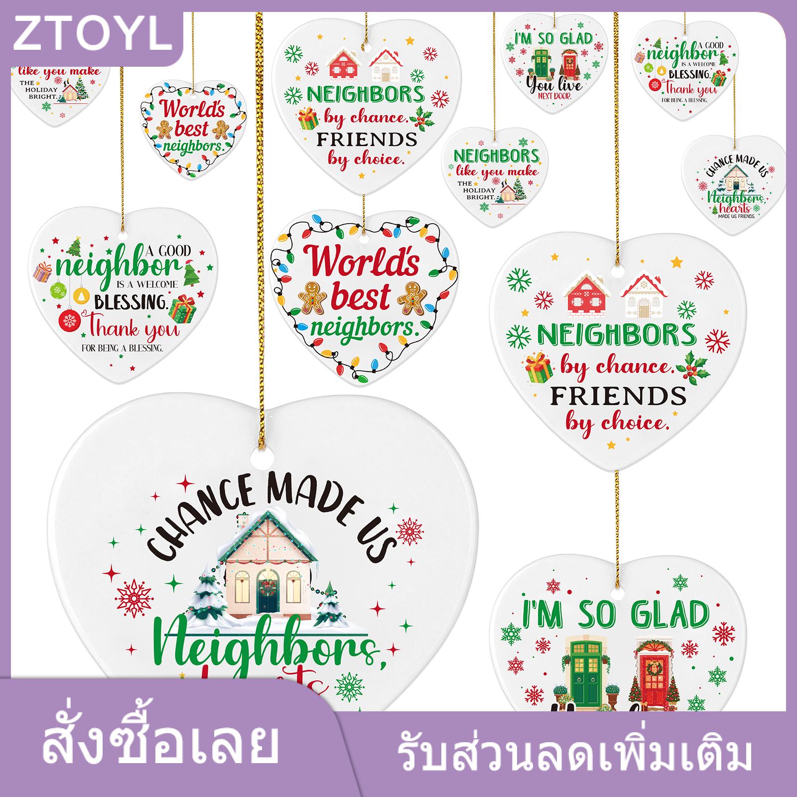 ZTOYL GUCHEN ของขวัญเพื่อนบ้าน12ชุดของขวัญคริสต์มาสที่ดีที่สุดของประดับเพื่อนบ้านพร้อมเชือกของตกแต่งต้นคริสต์มาสรูปหัวใจของแขวนของตกแต่งบ้าน ราคา 343 บาท*ส่งฟรี