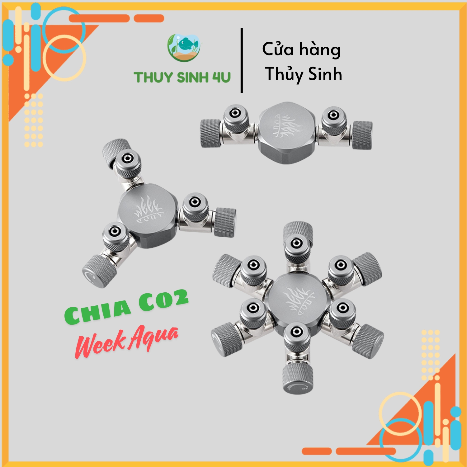 Van chia CO2 Week Aqua cao cấp cho hệ thống CO2 thuỷ sinh