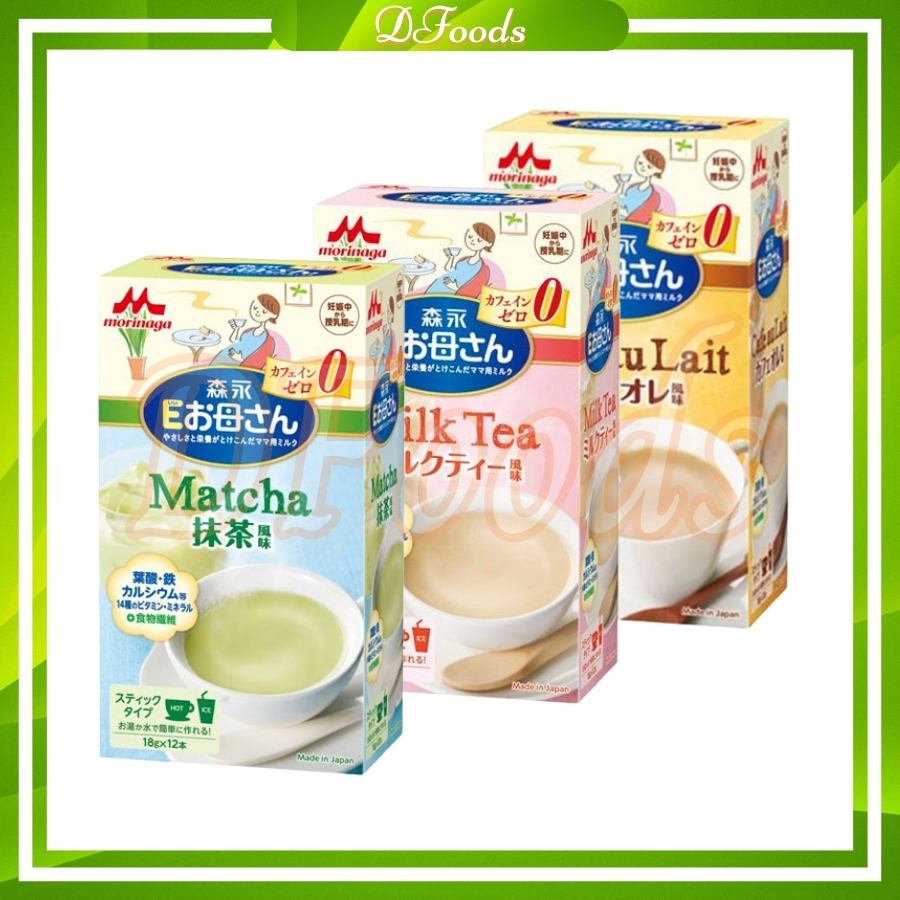 Sữa bầu Morinaga Nhật Bản vị Matcha, Trà sữa, Cafe