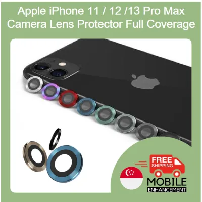 IPhone 13 pro Max 12 Pro Max , 11 pro 12 Mini Glass Lens Protection Cover Camera Protector with Metal and Tempered Glass Full Cover