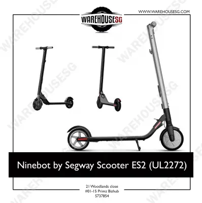 Ninebot Segway ES2 E-scooter UL2272 Certified + LTA Approved (Kickscooter)