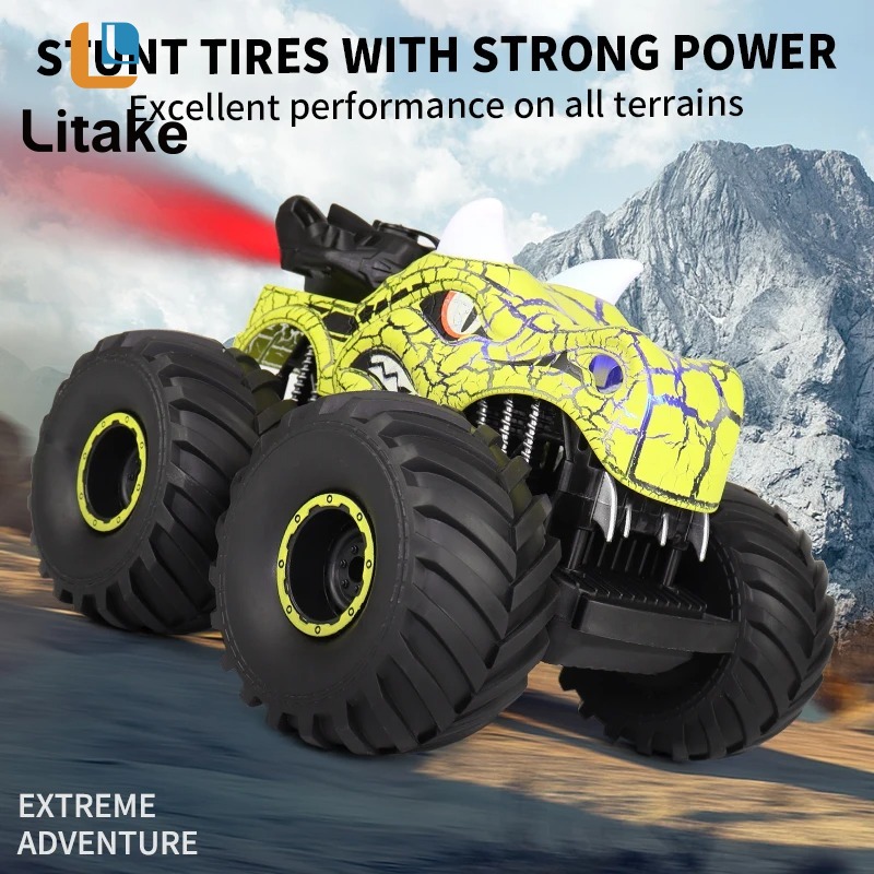 Remote Control Car For Kids Dinosaur Spray Toy 2.4G 6CH Off-road Vehicle With Lights Sound Car Toy Model Gifts For Boys Girls ราคา 658 บาท*ส่งฟรี