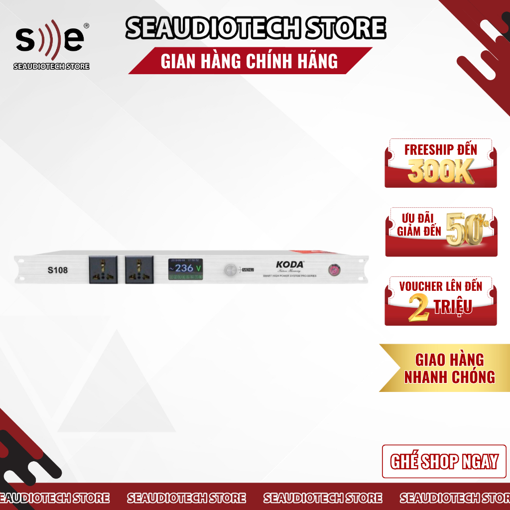 Quản Lý N.guồn Karaoke Koda S108 (EURO BLOCK) HÀNG CAO CẤP, Bộ Quản Lý N.guồn 10 Cổng Lập Trình Đóng/Ngắt Theo Yêu Cầu