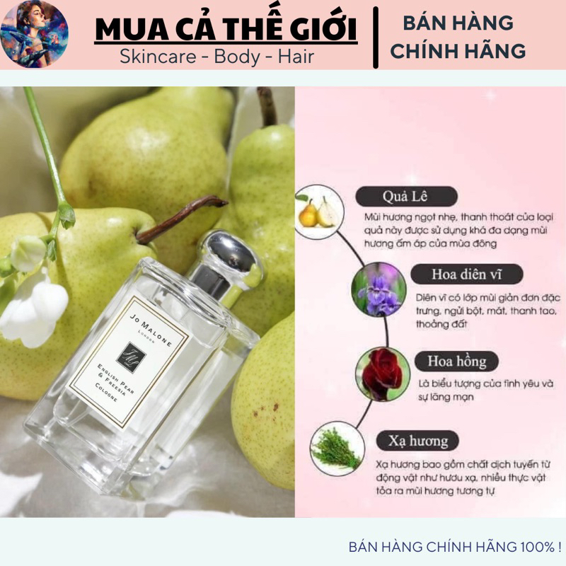 Nước hoa JoMalone English Pear & Freesia / Will Bluebell