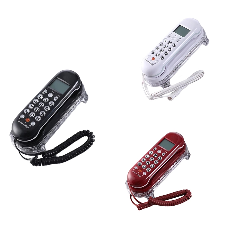 【Latest model】Crystal Base Mini Telephone Fixed Landline Phone B365 Small Wall Mounted Phone Improved Display Feature ราคา 326 บาท*ส่งฟรี