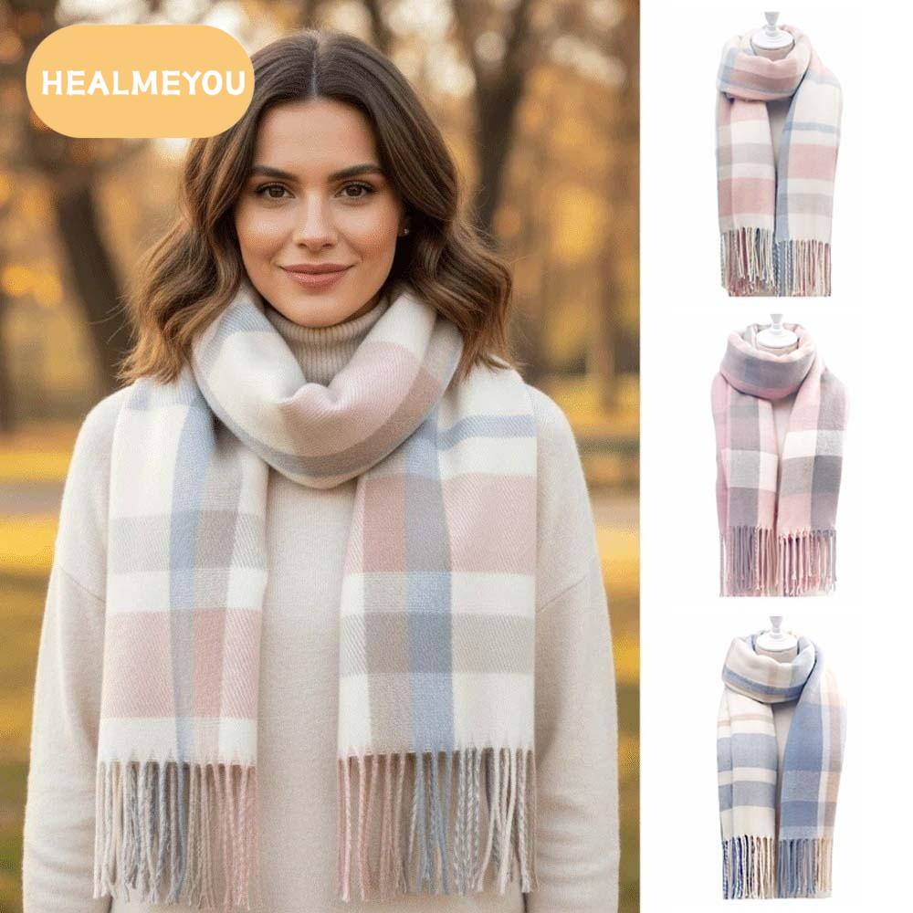 HEALMEYOU นุ่มนวล ผ้าพันคอลายสก็อตคลาสสิก ตัดสี ป้องกันความเย็น ผ้าพันคอคอยาวพร้อมพู่ ของขวัญ โพลีเอสเตอร์ ผ้าพันคอขนสัตว์ถัก ผู้ชาย ราคา 168 บาท*ส่งฟรี
