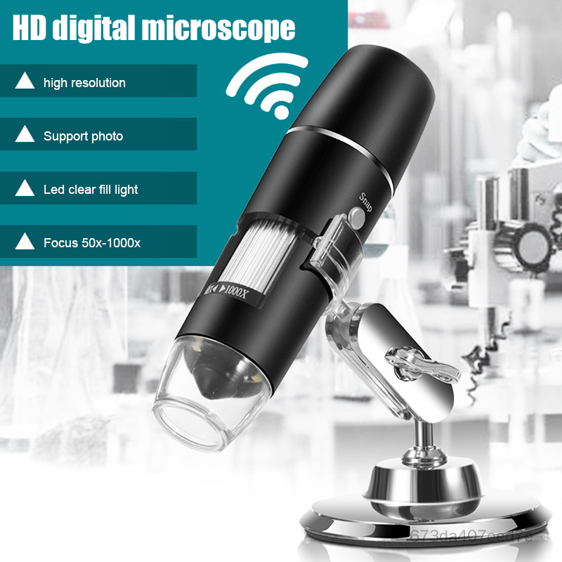 Kính Hiển Vi Kỹ Thuật Số 8 LED Type-C/Micro USB Có Thể Điều Chỉnh 1600X 2MP 1080P 8 LED Kính Lúp Nội Soi USB Âm Thanh Nổi Điện Tử Cho Điện Thoại PC [Còn Hàng] HMG-VN