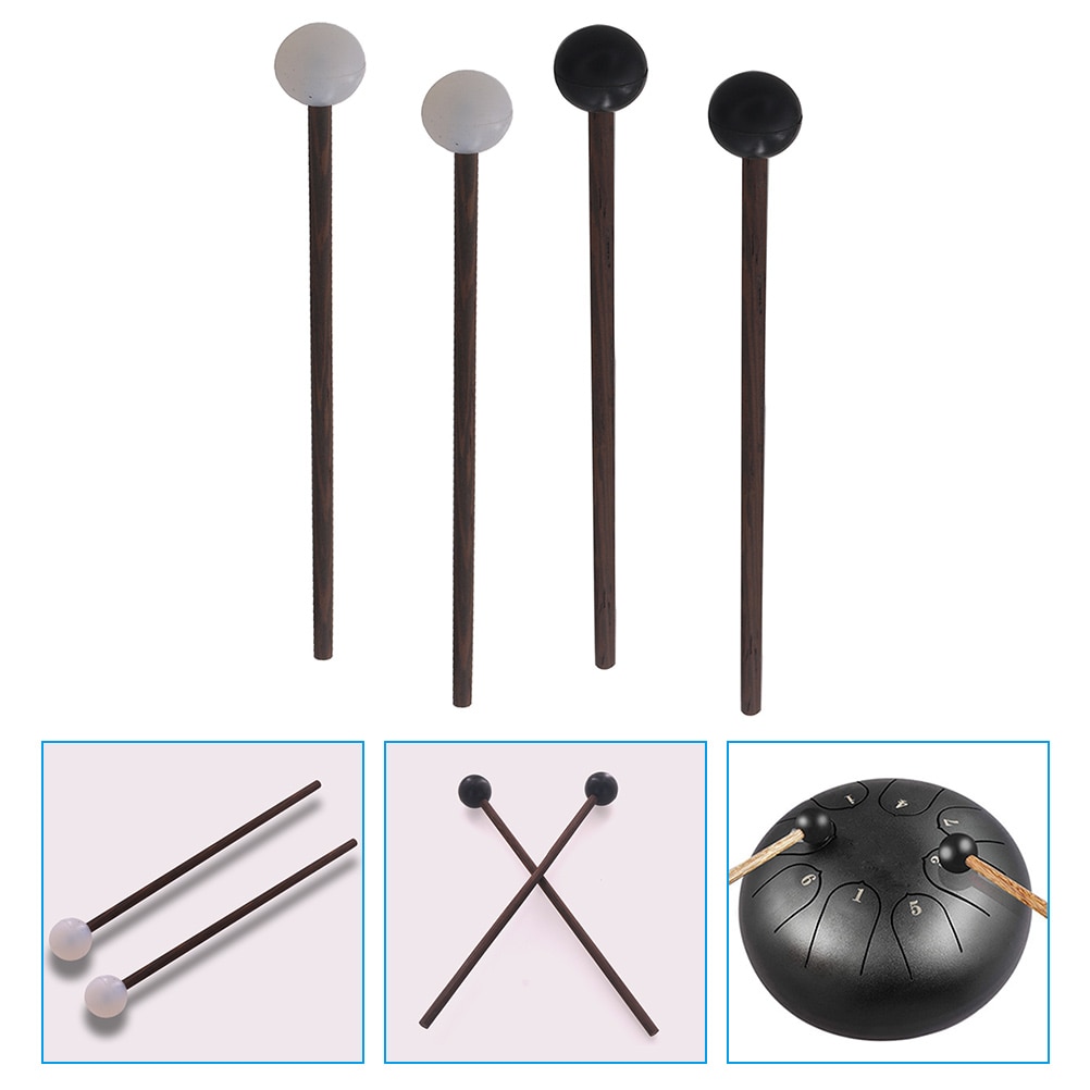 2 Cặp Cảm Thấy Bộ cây gõ trống Drumsticks Trẻ Em Nhạc Cụ Búa cao su Glockenspiel Marching Tenor Snare