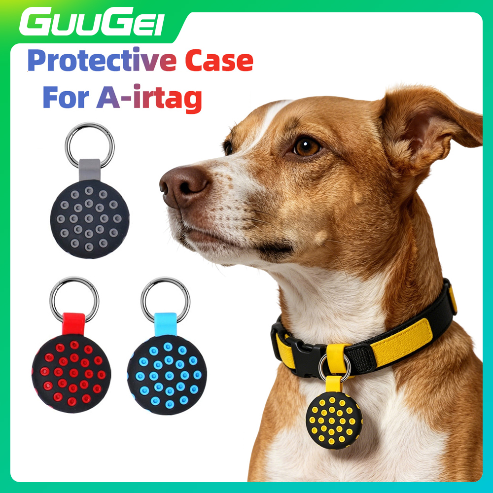 GUUGEI For Air tag Case Anti-lost Keychain Holder Protective Cover For Dog Cat Pet Collar Tracker ราคา 52 บาท*ส่งฟรี