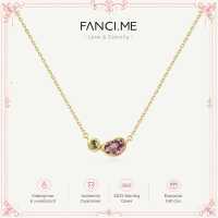 FANCIME Secret Garden Amethyst & Peridot Birthstone Silver Necklace