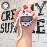 WAPKTY Light-Up Helmet Keychain Mini Night Light Pendant Cartoon Helmet Bag Charm Key/Backpack Decor Creative Unique Gift