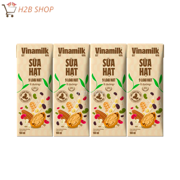 Lốc 4 hộp sữa 9 Loại Hạt Dinh Dưỡng Vinamilk 180ml/hộp