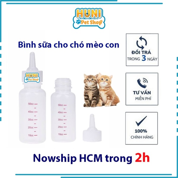 Bình sữa cho chó con 50ml bình sữa cho mèo con có vạch dễ sử dụng - Huni petshop