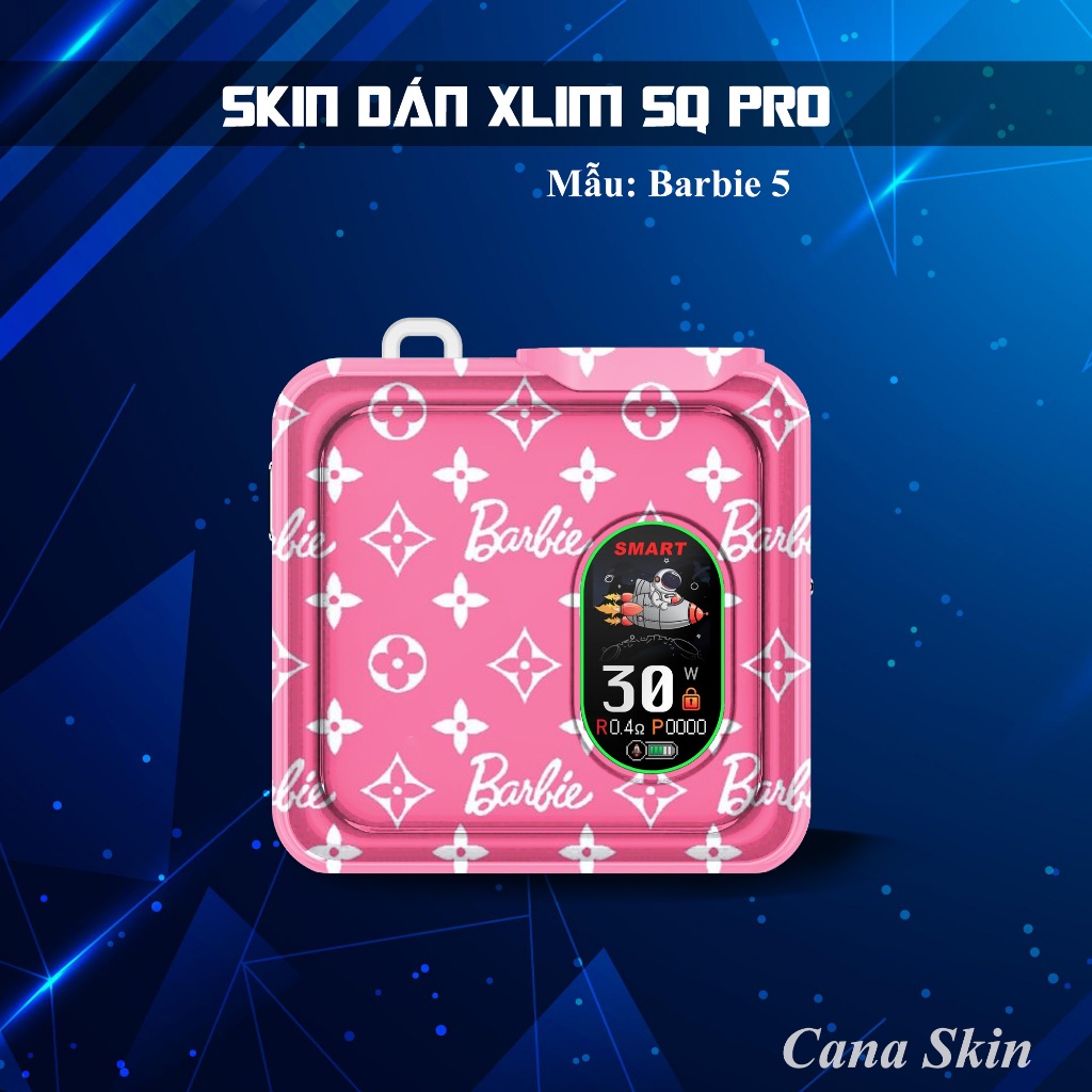 Miếng dán skin in hình Barbie 5 cho Xlim sq pro v2  favo  feelin  riil x ...in hình theo yêu cầu