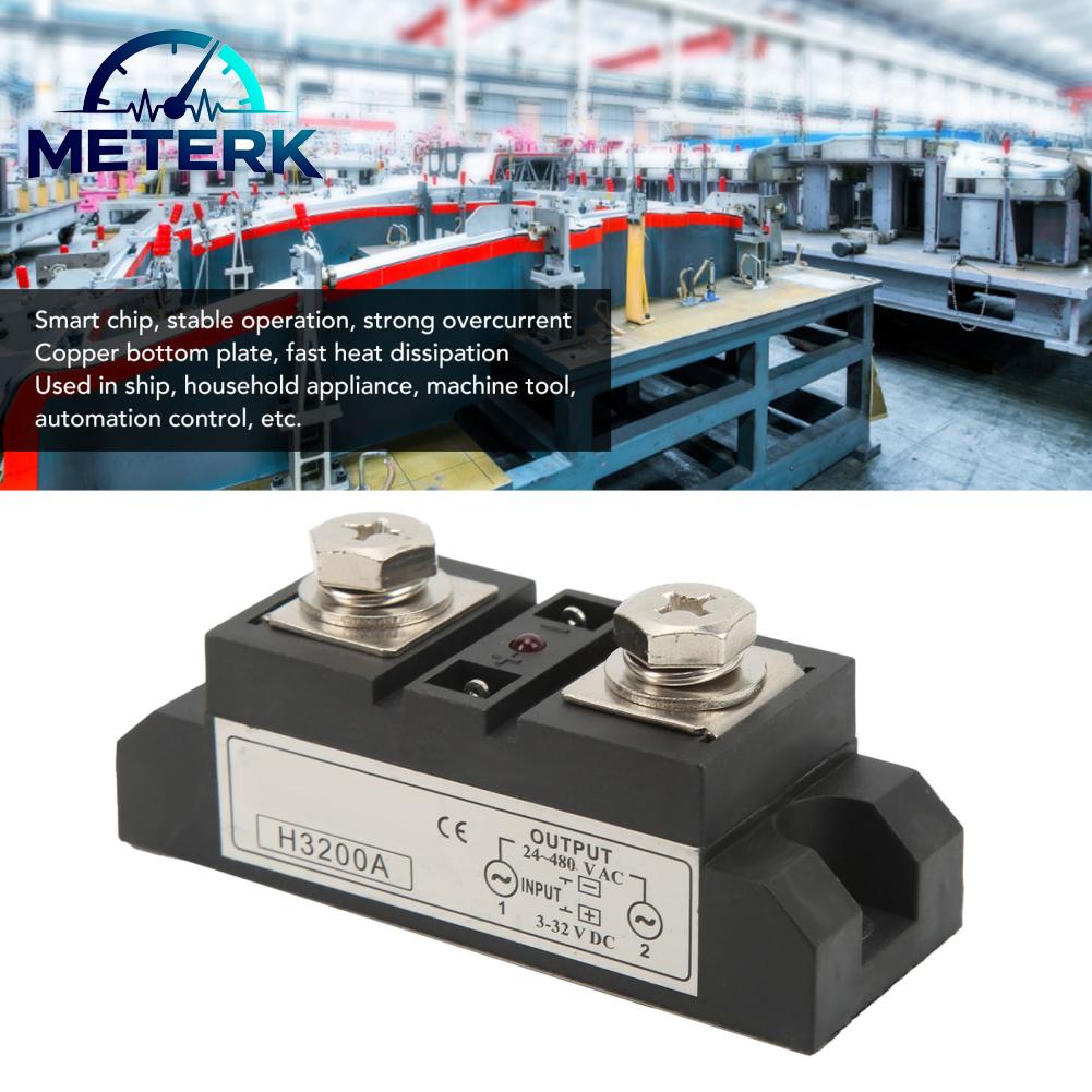 Meterk Mô-đun Rơle trạng thái rắn Tản nhiệt nhanh Không tiếp xúc 200A Chống trầy xước Tiêu thụ điện năng thấp DC sang AC Rơle trạng thái rắn cho các thiết bị gia dụng Giá 618,000 Đồng*Miễn phí vận chuyển