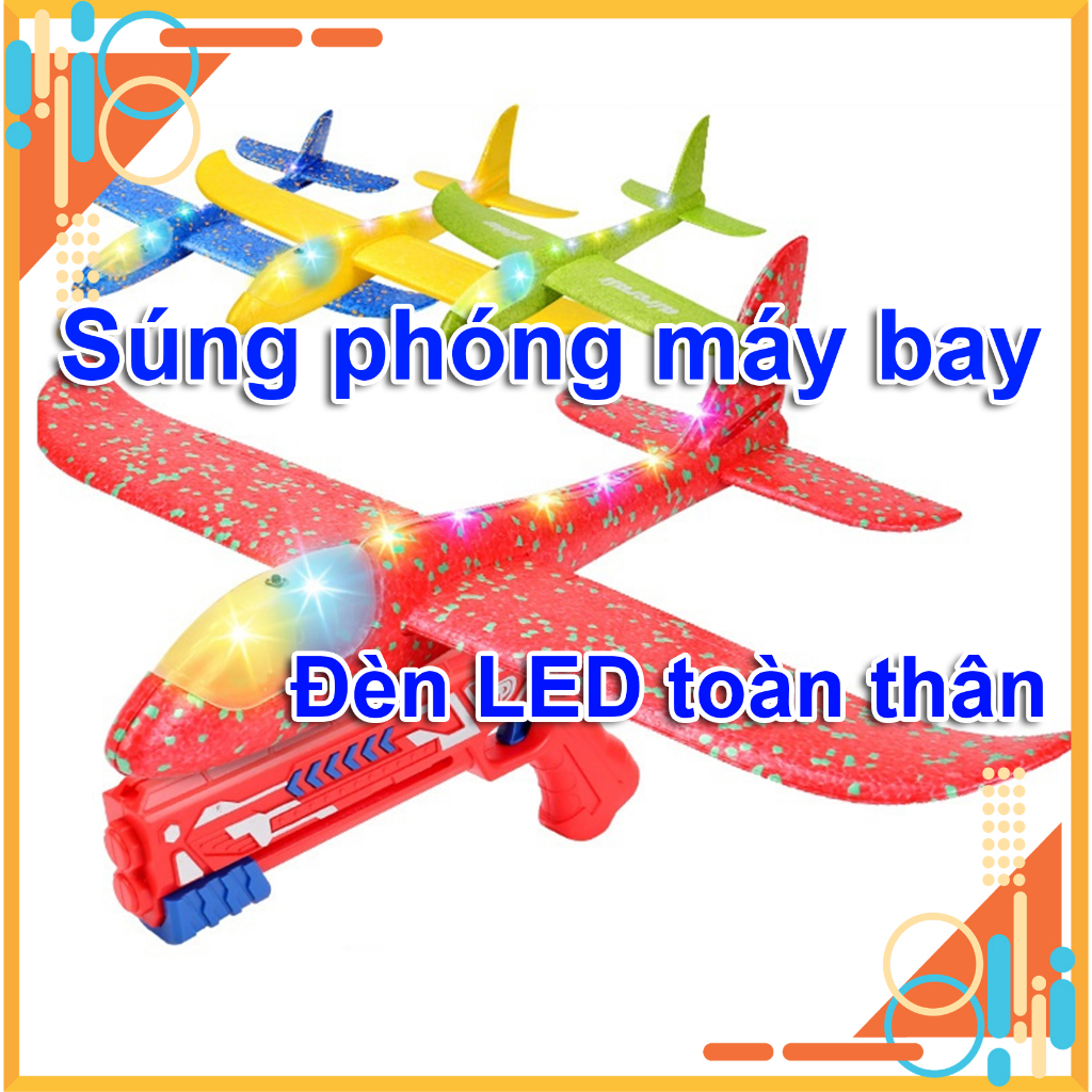 Súng bắn máy bay đồ chơi dành cho trẻ em với đèn LED và chất liệu xốp cứng chắc chắn