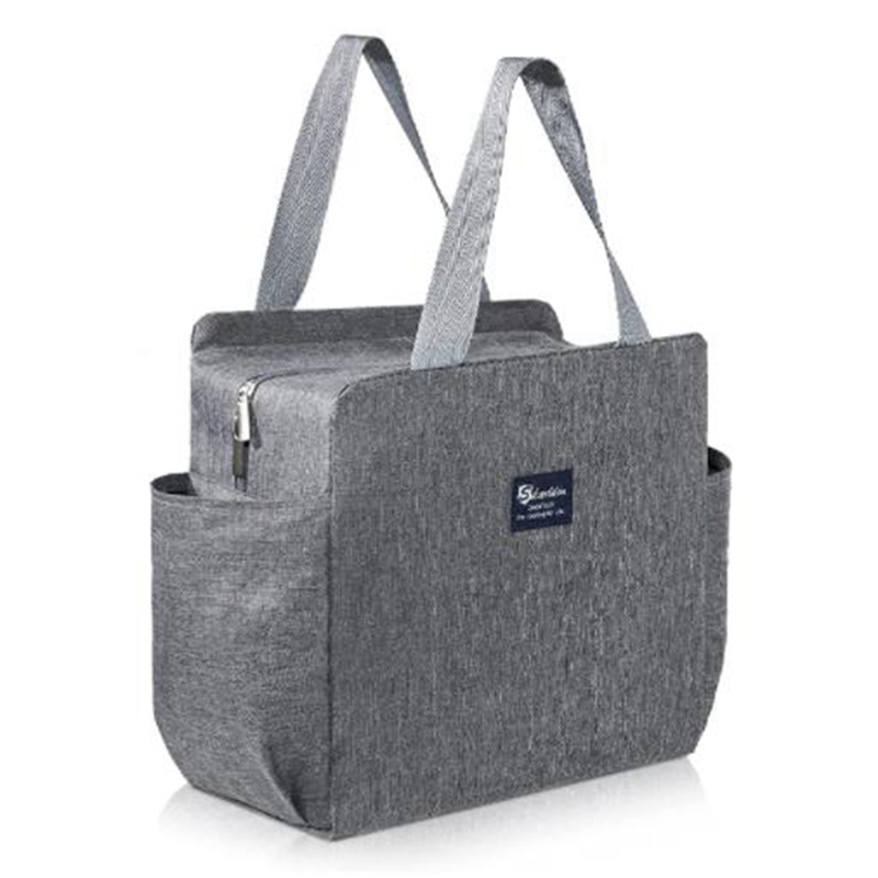(EPIJ) Insulated Lunch Bag with Dual Side Pockets Thermal Lunch Tote Bag Women Men Adults Large Capacity for Work School Office