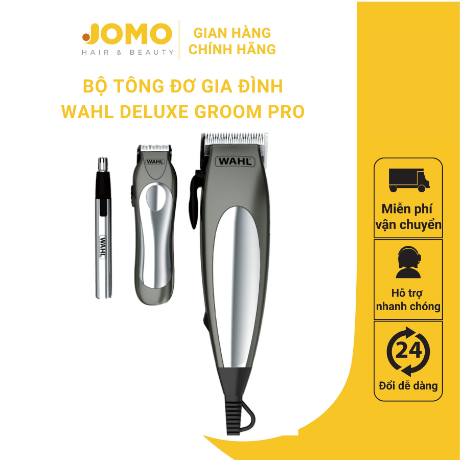 Bộ tông đơ cắt tóc gia đình wahl deluxe groom pro nhập khẩu - jomo hair & beauty